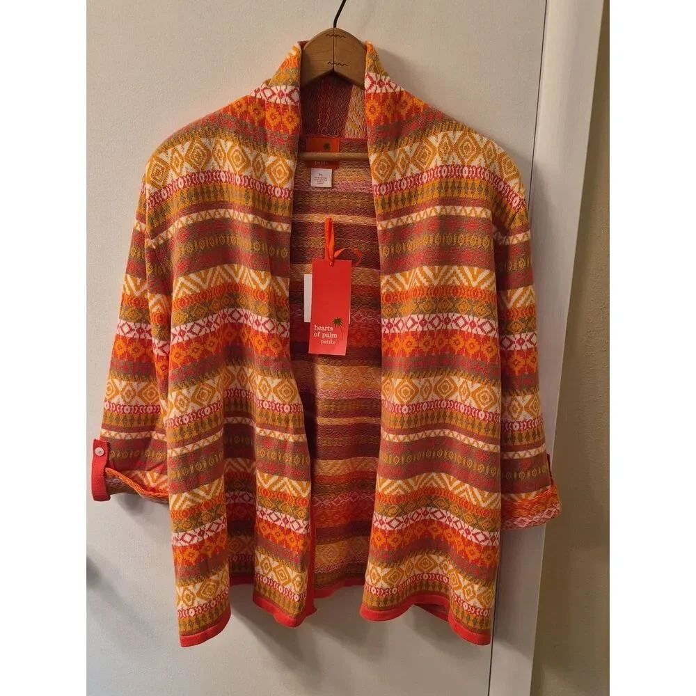 NWT Gorgeous Fall Autumn Cardigan Sweater Sz Large Petite